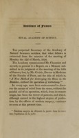 view Report made to the Institute of France, on the 22d of March, 1824 / by Baron Percy and Chev. Chaussier on a memoir presented by M. Civiale, M.D., of the faculty of Paris, entitled A new method of destroying the stone in the bladder without the operation of lithotomy ; translated from the French by R. La Roche.