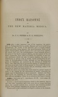 view Index raisonné to the New materia medica / by J.C. Peters and F.G. Snelling.