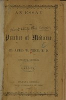 view An essay on the practice of medicine / by James W. Price.