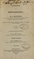 view Elements of physiology / by A. Richerand.