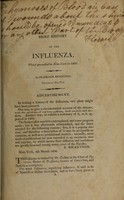 view A brief history of the influenza : which prevailed in New-York in 1807 / by Shadrach Ricketson, physician in New-York.