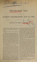 view Decoration Day : Albany celebration, May 31, 1875 : oration / by Charles A. Robertson.