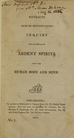 view Extracts from Dr. Benjamin Rush's Inquiry into the effects of ardent spirits upon the human body and mind.
