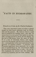 view Facts in hydropathy or water cure : a collection of cases, with details of treatment showing the safest and most effectual known means to be used in gout, rheumatism, indigestion, hypochondriasis, fevers, consumption, &c. &c. &c. from various authorities / by Joel Shew.