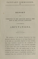 view Report of a committee of the associate medical members of the Sanitary Commission on the subject of amputations.