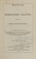 view Manual of homoeopathic practice : for the use of families and private individuals / by A.E. Small.