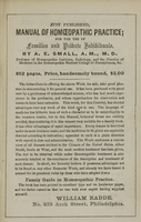 view The pocket manual of homoeopathic practice / abridged from the Manual of homoeopathic practice of A. E. Small by Jacob F. Sheek.