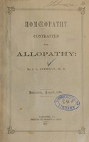 view Homoeopathy contrasted with allopathy / by J.G. Stehman.