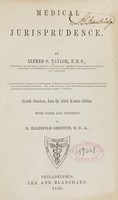 view Medical jurisprudence / by Alfred S. Taylor.