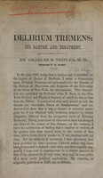 view Delirium tremens : its nature and treatment / by Charles S. Tripler.