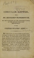 view A circular letter, from Dr. Benjamin Waterhouse : to the surgeons of the different posts, in the Second Military Department of the United States' Army.