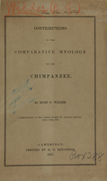 view Contributions to the comparative myology of the chimpanzee / by Burt G. Wilder.