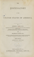 view The dispensatory of the United States of America / by George B. Wood and Franklin Bache.