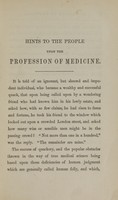 view Hints to the people upon the profession of medicine / by Wm. Maxwell Wood.