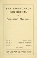 view The propaganda for reform in proprietary medicines.