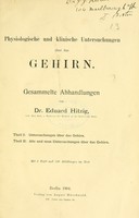 view Physiologische und klinische Untersuchungen über das Gehirn : gesammelte Abhandlungen.