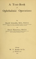 view A Textbook of ophthalmic operations / by Harold Grimsdale and Elmore Brewerton.