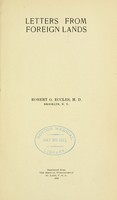 view Letters from foreign lands / Robert G. Eccles.