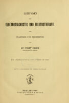 view Leitfaden der Elektrodiagnostik und Elektrotherapie für Praktiker und Studierende / von Toby Cohn.