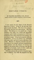 view Irritable uterus / by Walter Channing.