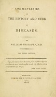 view Commentaries on the history and cure of diseases.