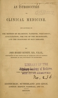 view An introduction to clinical medicine : Six lectures on the method of examining patients; percussion, auscultation, the use of the microscope, and the diagnosis of skin diseases.