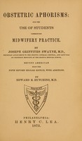 view Obstetric aphorisms: for the use of students commencing midwifery practice.