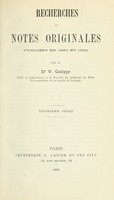 view Recherches et notes originales publiées en 1891 et 1892 / par le Dr. V. Galippe.