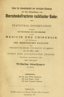 view Ueber die Anwendbarkeit der verticalen Extension bei der Behandlung von Oberschenkelfracturen rachitischer kinder.