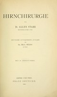 view Hirnchirurgie / von Allen Starr ; deutsche autorisierte Ausgabe von Max Weiss.