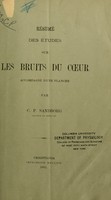 view Résumé des études sur les bruits du coeur : accompagné d'une planche / par C.P. Sandborg.