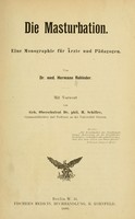 view Die Masturbation; eine Monographie für Ärzte und Pädagogen.