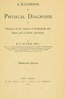 view A handbook of physical diagnosis of diseases of the organs of respiration and heart, and of aortic aneurism.