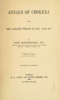 view Annals of cholera : from the earliest periods to the year 1817.