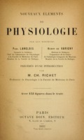 view Nouveaux éléments de physiologie / par Paul Langlois [et] Henry de Varigny.