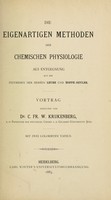 view Die eigenartigen methoden der chemischen physiologie als entgegnung auf die festreden der herren Leube und Hoppe-Seyler ...