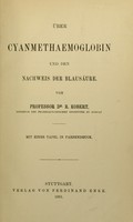 view Über cyanmethaemoglobin und den nachweis der blausäure / von ... R. Kobert.