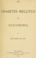 view On diabetes mellitus and glycosuria / by Emil Kleen.