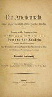 view Die Arteriennaht : eine experimentell-chirurgische Studie.