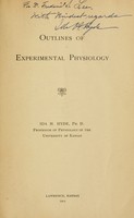 view Outlines of experimental physiology ...