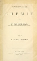 view Physiologische Chemie / von Felix Hoppe-Seyler.