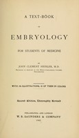 view A text-book of embryology for students of medicine / by John Clement Heisler.