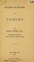 view Syllabus of lectures on tumors.