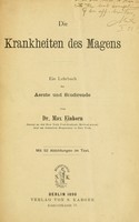 view Die Krankheiten des Magens : ein Lehrbuch für Aerzte und Studirende.