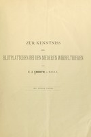 view Zur kenntniss der blutplättchen bei den niederen wirbelthieren / von C.J. Eberth.