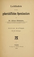 view Leitfaden für den geburtshilflichen operationskurs.