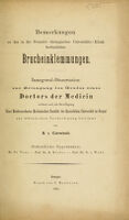 view Bemerkungen zu den in der Dorpater chirurgischen universitäts-klinik beobachteten brucheinklemmungen / von B. v. Czerwinski.