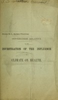 view Information relative to the investigation of the influence of climate of health.