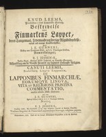 view Beskrivelse over Finmarkens Lapper, deres tungemaal, levemaade og forrige afgudsdyrkelse = Canuti Leemii De Lapponibus Finmarchiæ : eorumqve lingva, vita et religione pristina commentatio / med J.E. Gunneri ... anmaerkninger; og E.J. Jessen-S. ... Afhandling om de Norske Finners og Lappers hedenske religion. Canuti Leemii ... De Lapponibus Finmarchiae eorumque lingua, vita et religione pristina, commentatio ... una cum J.E. Gunneri notis; et E. J. Jessen-S. ... Tractatu singulari de Finnorum Lapponumque Norvegic. religione pagana. [In Danish and Latin].