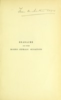 view Headache and other morbid cephalic sensations.